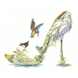 Bothy Threads Kreuzstich Set mit Zählmuster Entlang des Flussufers, 27x22cm, multifarbig