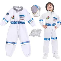 Luckyou Astronaut Kostüm Kinder Astronauten Kostüm für Jungen Mädchen mit Astronaut Mütze Silberne Handschuhe Geburtstag Halloween Karneval Outfit,XL