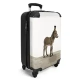 NoBoringSuitcases.com© Hartschalen-Trolley Esel - Jung - Hufe - Kinder 55x35x20cm, 4 Rollen, Kinder Koffer Klein, Trolley Handgepäck bunt 35 cm x 55 cm x 20 cm