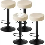 Hocker Bezug Rund Barstühle Hussen Rund Hockerbezüge Wasserdichte 2/4er-Set, PU Barstühle Abdeckung Runde für Stuhlhussen Sitzkissen Bürostuhl Hocker Bezug Sitzkissenbezug für Esszimmerstühle(#5,Set o