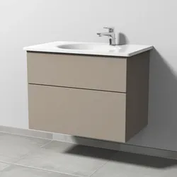 Sanipa Waschtischunterschrank „3way“ in Sandgrau-Matt,