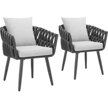 Tectake 2er Set Stuhl Lugano Mikrofaser