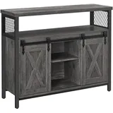 VASAGLE Sideboard Küchenschrank Aufbewahrungsschrank 33 x 100 x 80 cm Silber