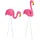 Relaxdays Flamingo Figur 2er Set, niedliche Gartendeko, tropisches Flair, Kunststoff, Metall, Dekofigur 2 Größen, Pink