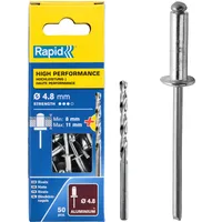 Rapid Blindnieten Aluminium Ø 4,8 mm 50 Stück