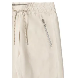 Cecil Damen, Gr. XXL (46), Länge 28, beige macadamia beige), Stoff, 55% Leinen, 45% Viskose. unifarben, loose fit knöchelfrei, Hosen, im Loose Fit