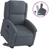 vidaXL Relaxsessel mit Aufstehhilfe Samt 55,1 x 82 x 74,3 cm Dunkelgrau