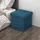 Intirilife Faltbare Sitzhocker 30x30x30 cm in OZEAN BLAU - Sitzwürfel mit Stauraum aus Stoff mit Mulden