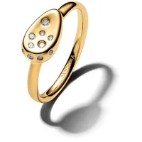 Pandora 164672C01 Damenring Medium Ovaler Siegelring mit Zirkonia Goldfarben, 52/16,6