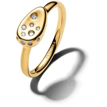 Pandora 164672C01 Damenring Medium Ovaler Siegelring mit Zirkonia Goldfarben, 52/16,6