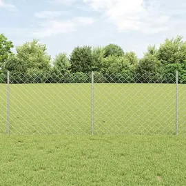 vidaXL Zaun 0,8 x 10 m Silber/Stahl