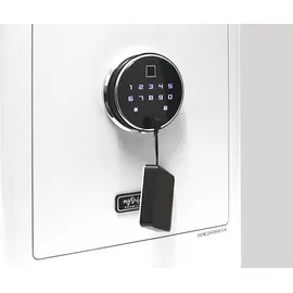 BASI 2020-0000-WEISS mySafe Premium 350 Möbeltresor Zahlenschloss, Fingerabdruckschloss Weiß