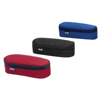 Herlitz Faulenzer Etui, Herlitz, Polyester, 21,5 x 9 x 6 cm, Reißverschlussfach innen, Stifteschlaufen innen, rot, blau, schwarz, 3 Farben sortiert