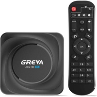 GREVA Android TV Box 11.0, 8K Ultra HD Streaming Media Player Unterstützung 4GB RAM 32GB ROM Dualband WiFi 2,4G/5.8G mit HDR10.0 BT 4.0 USB 3.0 Smart TV Box mit Fernbedienung