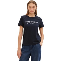 TOM TAILOR Damen T-Shirt Logo-Print, 10668 - Sky Captain Blue, M