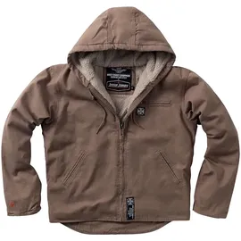 West Coast Choppers Lined Canvas Work Jacke - Frontier Brown - 2XL