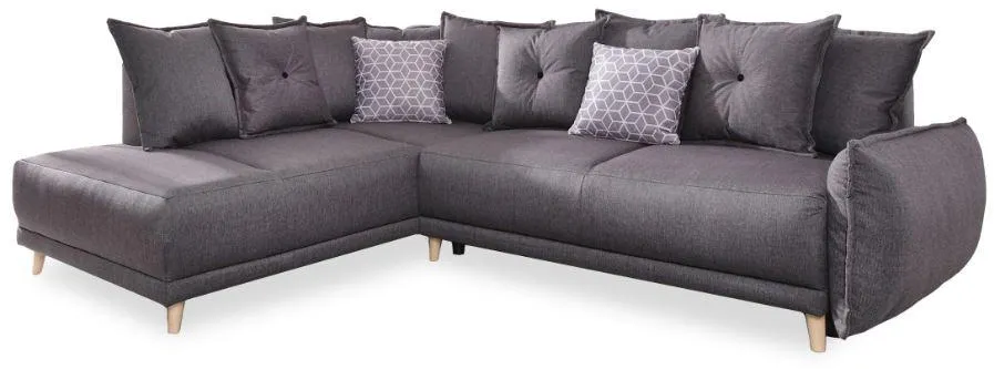 Eckschlafsofa in Dunkelgrau  ́LAZY LUKKA DUNKELGRAU ́