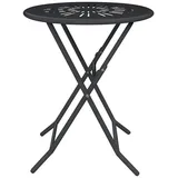 Vente-Unique Gartentisch, Anthrazit, Metall, Uni, 2-Sitzer, Rund, 60x73.5x60 cm, Gartenmöbel, Gartentische, Gartentische