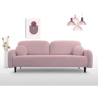 Compleo Schlafsofa mit Bettkasten CLOUD, Modern Wohnzimmer, Cordstoff, Sofa ist ausziehbar rosa