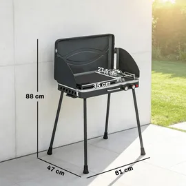 Outsunny Tragbarer Gasgrill 2 Brenner schwarz