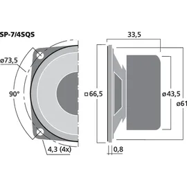Monacor SP-7/4SQS