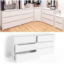 VICCO Kommode RUBEN Weiß 6 Schubladen 160 cm Sideboard Mehrzweckschrank Schrank
