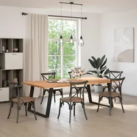 VidaXL Esstisch mit Baumkanten 240x120x74 cm Massivholz Eiche Rechteck