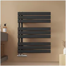 EMKE Handtuchheizkörper 762 x 600 mm 479 W schwarz Mittelventil