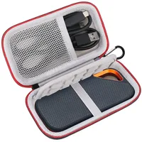 Lacdo Externe Festplattentasche Schutzhülle für SanDisk Extreme Pro/SanDisk Extreme Portable Externe SSD SDSSDE81 SDSSDE80 500GB 1TB 2TB 4TB USB-C Eva Stoßfest Wasserdicht Reise Trage Hülle, Schwarz