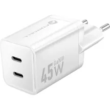 forcell Forcell, F-ENERGY Mini GaN III VT-36B Reise-Ladegerät 45W 2× USB-C, Weiß