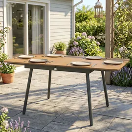 Outsunny Gartentisch 140 x 80 x 75 cm Braun