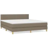 vidaXL Boxspringbett mit Matratze Taupe 180x200 cm Stoff