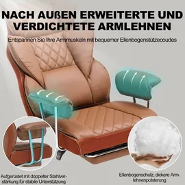 GTPLAYER Gaming Stuhl Kunstleder Braun