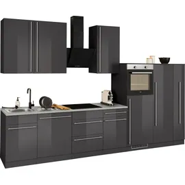 WIHO KÜCHEN Küchenzeile Chicago 360 cm grau