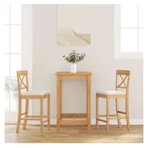 vidaXL Barhocker mit Kissen 2 Stk. Natur 4102549 Braun