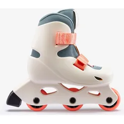 Inline Skates Inliner Kinder - Learn 100 beige leinenbeige|aschgrün|pomelofarbenes Orange 32/34