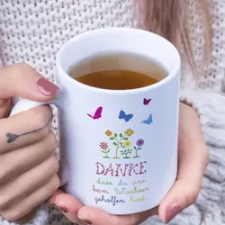 Keramiktasse Abschiedsgeschenk Erzieher/in "Danke"