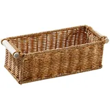 predolo Rattan-Körbe zum Organisieren, Organizer, langes, schmales Parfüm-Tablett, Vintage, dekorativ für Zuhause, Couchtisch, Bar, m
