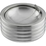 Relaxdays Windaschenbecher, Klappdeckel, draußen & drinnen, rostfreier Edelstahl, runder Ascher, HxD: 5,5 x 11,5, Silber, 1 Stück