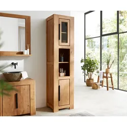 DELIFE Hochschrank Solidu 45x185 cm Akazie Natur, Kommoden & Regale