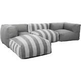Oviala Business Modulares Gartenecksofa 4-Sitzer grau