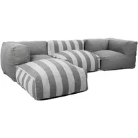 Oviala Business Modulares Gartenecksofa 4-Sitzer grau