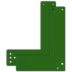 Montageplatten Glasrahmentüren - 20,5 cm lang, sabotagesicher, mit Bohrungen
