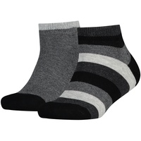 2er Pack TOMMY HILFIGER Basic Stripe Quarter Socken Kinder 200 - black 35-38