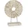 moritz Dekofigur Rune Weiß 35 cm aus Mangoholz Metall Shabby Chic Holzskulptur auf Sockel mit Struktur für Fensterbank Kommode