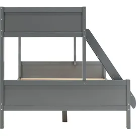 Homestyle4u Etagenbett 90 x 200 cm Kiefer massiv grau