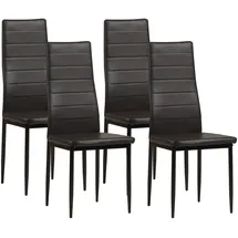 Albatros Esszimmerstühle MILANO 4er Set, Braun - Polsterstuhl mit Kunstleder-Bezug, Modernes Stilvolles Design am Esstisch - Küchenstuhl oder Stuhl Esszimmer
