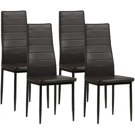 Albatros Esszimmerstühle MILANO 4er Set, Braun - Polsterstuhl mit Kunstleder-Bezug, Modernes Stilvolles Design am Esstisch - Küchenstuhl oder Stuhl Esszimmer