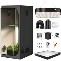 ZRBDDEF Growzelt Komplettset,mit Abluft Aktivkohlefilter,Hydroponics Growing Tent Set Belüftungssystem,Anzucht Gemüse Kräuter 70 * 70 * 160cm