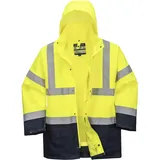 Portwest Winter Warnschutz Jacke 5-in-1, Größe: XXXL, Farbe: Gelb/Marine,